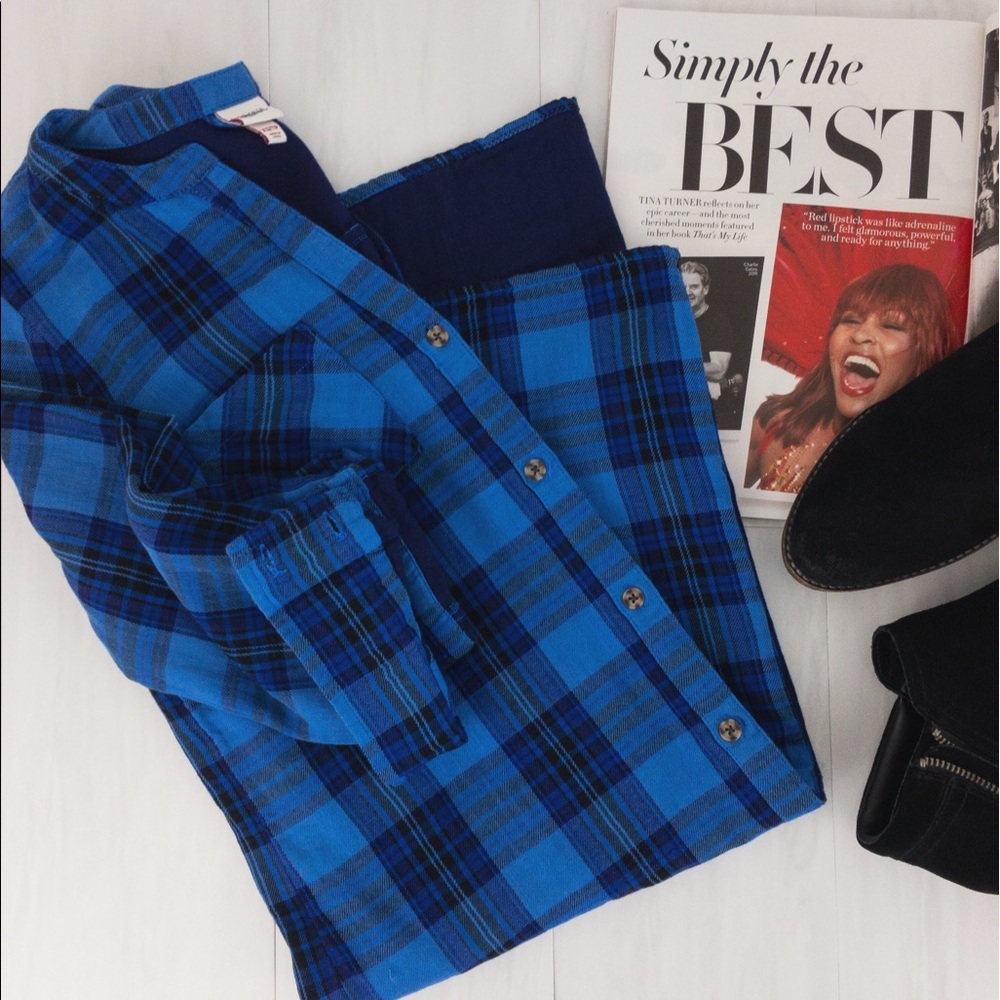 Merona • Blue Plaid Shirt Dress - Picture 9 of 10